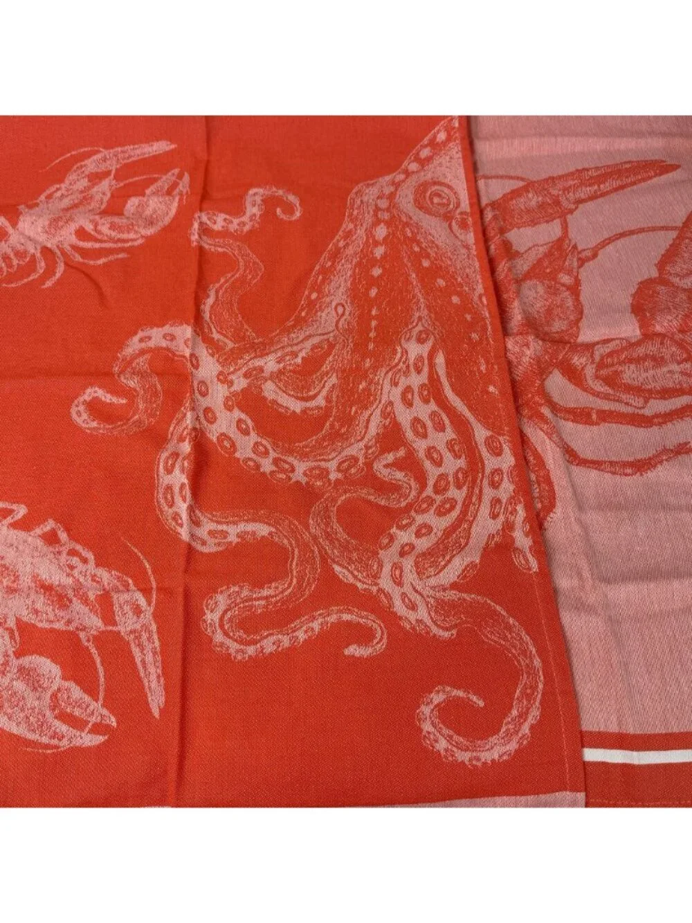Pad Home Burnt Orange Marine Octopus Lobster Cotton Tea Towels Set Of 2